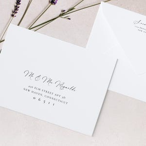 Modello di indirizzo per buste A7, invito 5x7, carta da lettere personalizzata per matrimoni, etichetta per indirizzo minimale, calligrafia elegante, download immediato WED1934