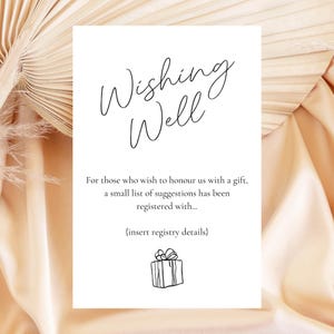 Minimale geïllustreerde bruiloft wensputkaart, sjabloon bewerken, print invoegen, in plaats van cadeau, DIY-ontwerpbehuizing, grillige doodle, WED1705
