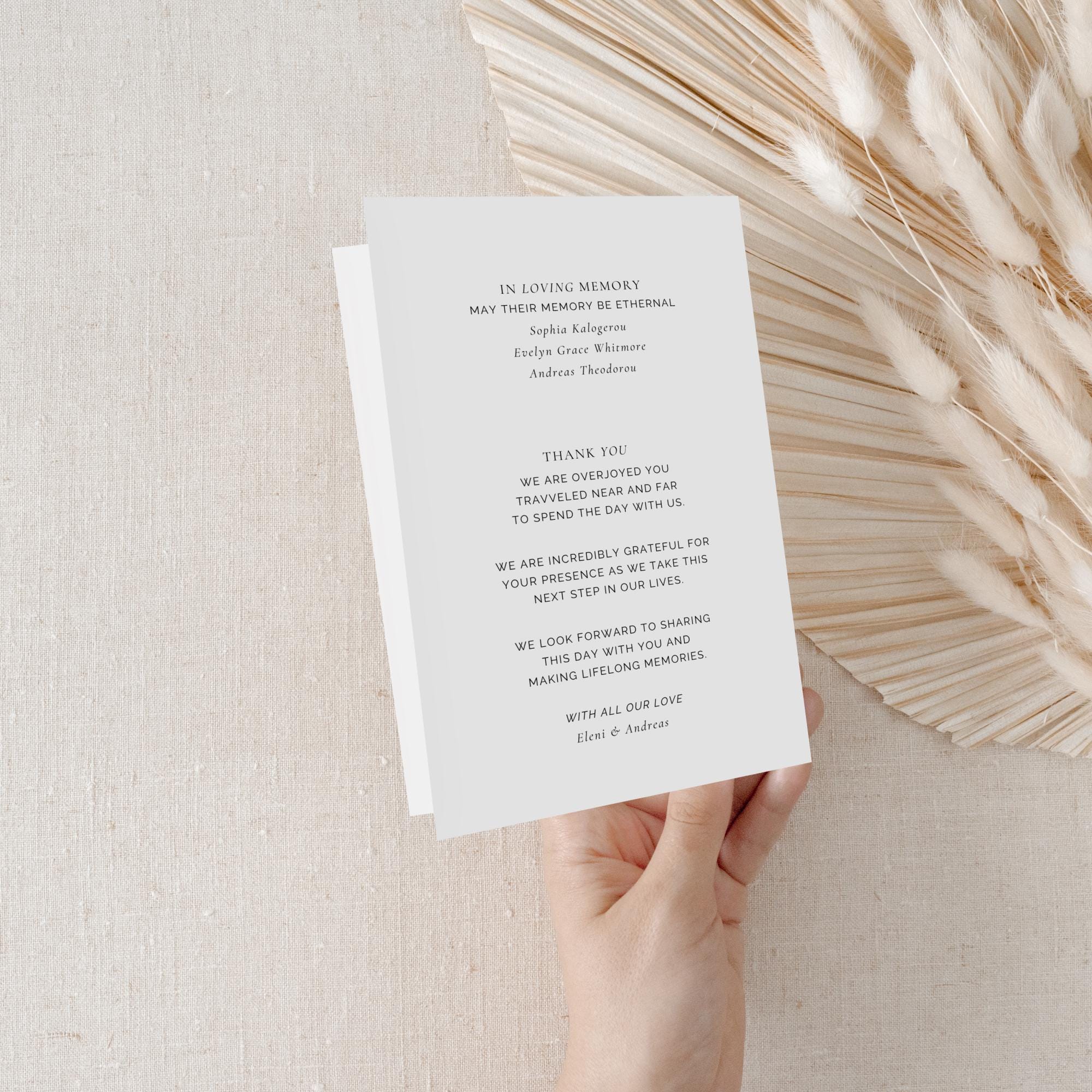 Greek Orthodox Folded Wedding Program, Custom Blue Illustration ...