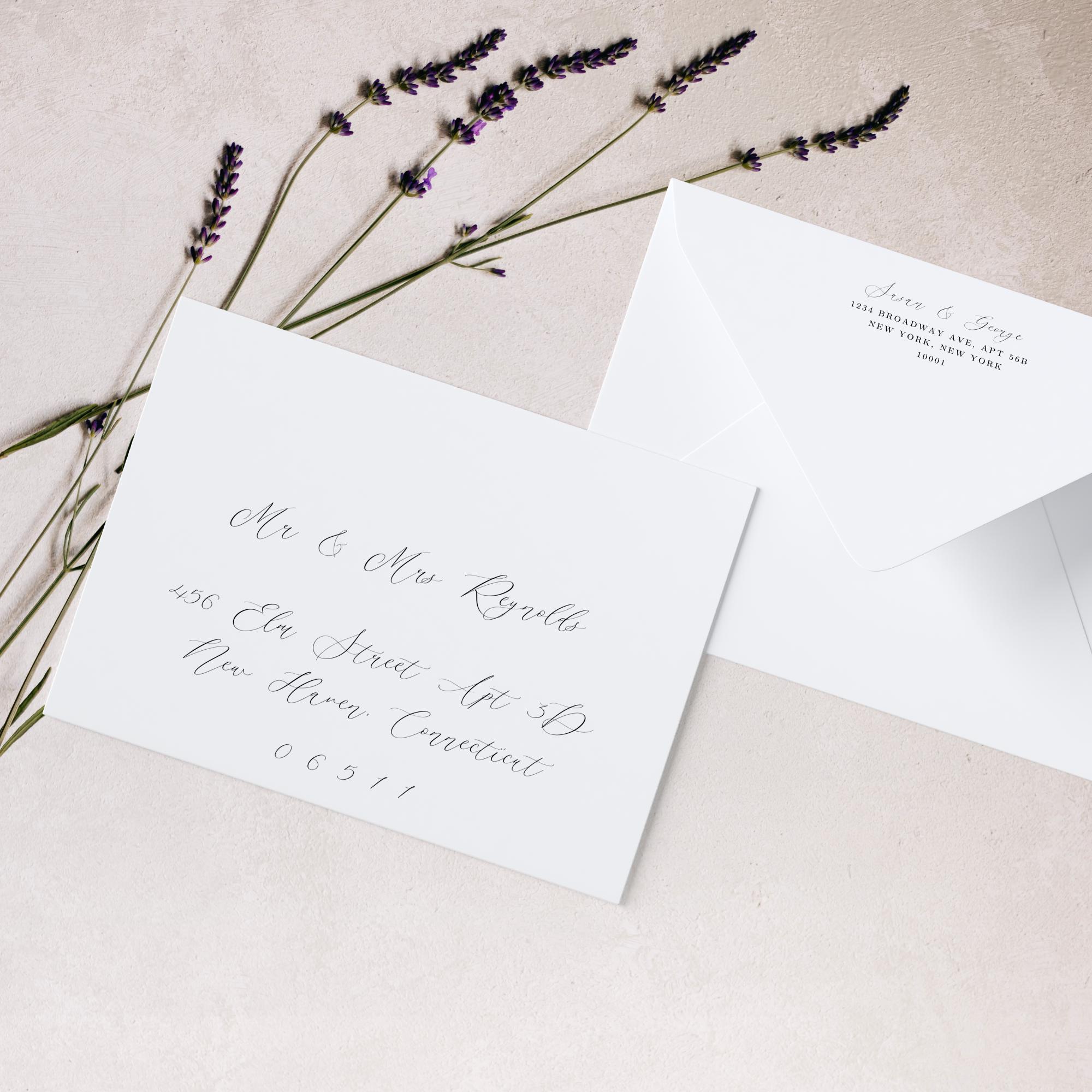 A7 Envelope Addressing Template, 5x7 Invite, Custom Wedding Stationery ...