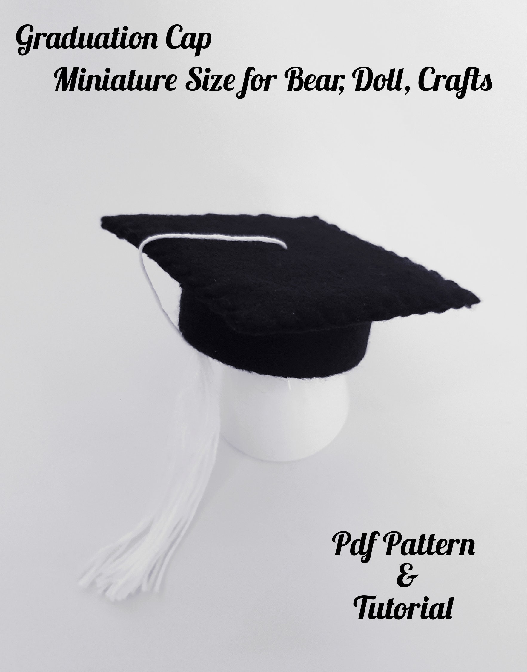 Miniature Graduation Cap Pattern & Tutorial. Felt Hat. for Etsy