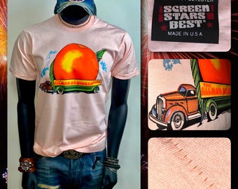 Vintage anni '70-'80 Gregg Allman Brothers Eat A Peach Southern Rock Country Music vincita sconfitta o pareggio GA Screen Stars MAI USATA NOS T-shirt Grande L