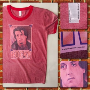 Women’s Ringer ROCKY Sylvester Stallone Rocky Balboa Creed Movie 1978 boxing boxer vintage nos Tee Unused WOMANS T-shirt SZ Large