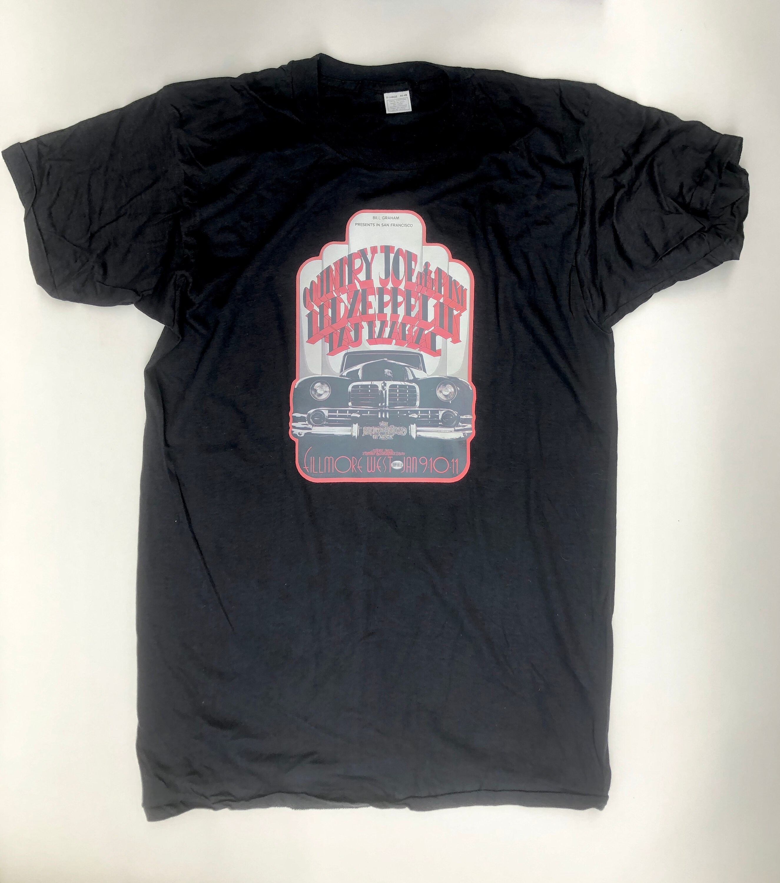 Vintage 70s Sleeping shirt USA 紙タグ 1970's 70s NOS Vintage UNUSED Led Zeppelin Fillmore West