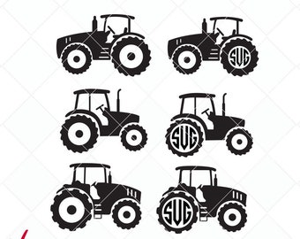 Download Tractor monogram svg | Etsy