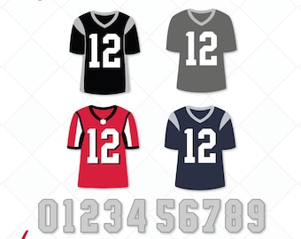 Football Jersery and numbers svg, dxf, football svg, jpg, png cutting files, clip art, printable, Silhouette Cameo, Cricut, numbers svg