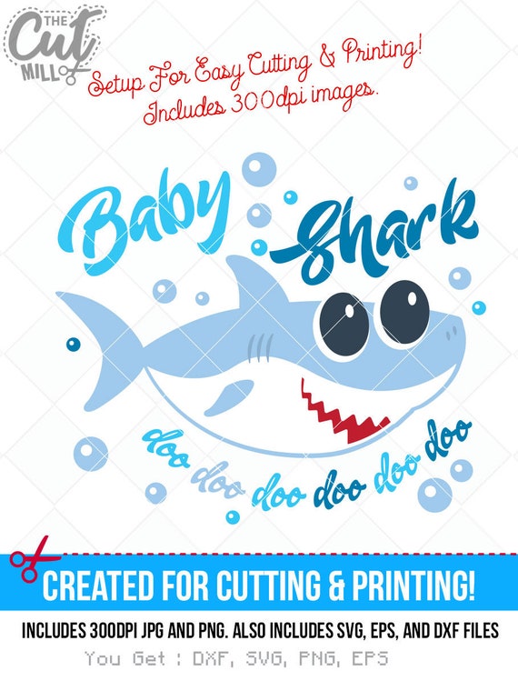 Download Baby Shark Svg Baby Shark Dxf Cutting Files Clip Art Etsy