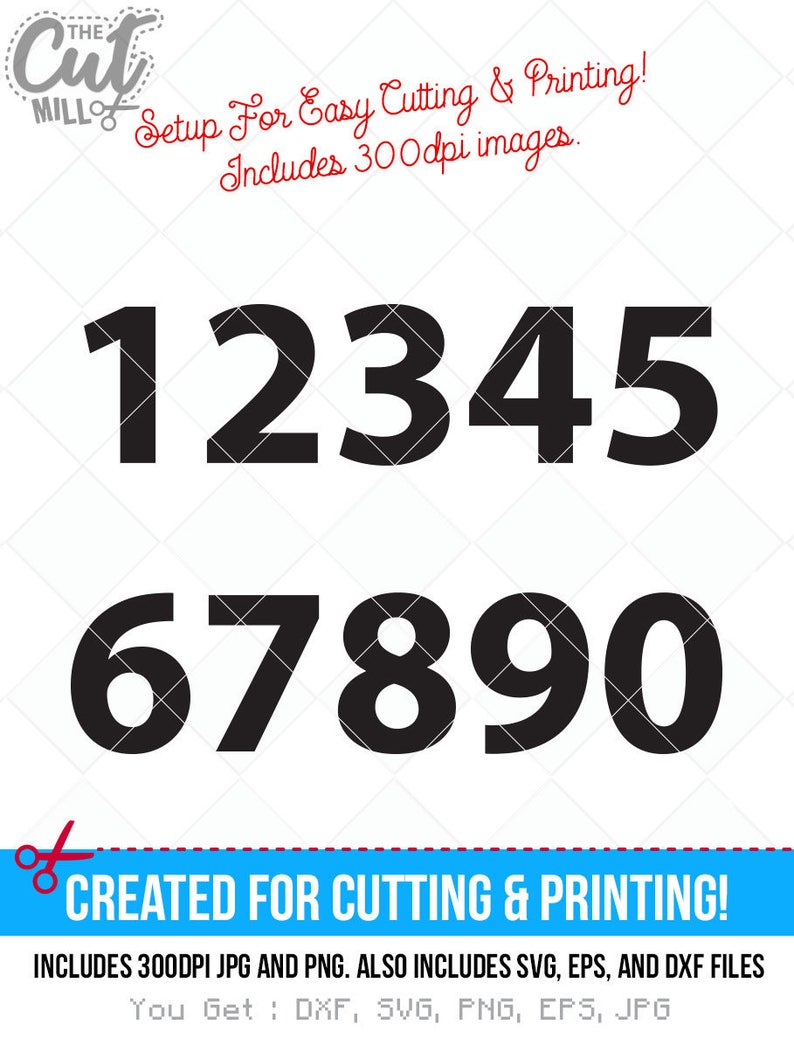 Numbers Svg Cut File Numbers Dxf Svg Png Ai Cutting Etsy | Sexiz Pix