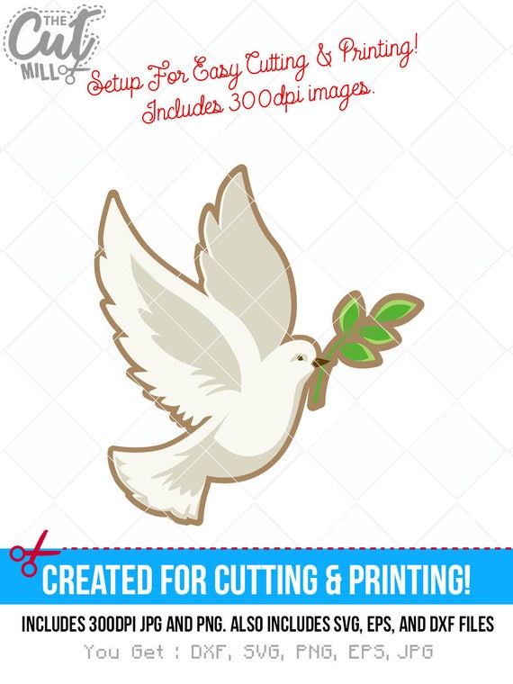 Dove Svg, Dove Dxf, Religion Cut File, Cutting Files, Clip Art, Printable,  Silhouette Cameo, Cricut, Christian Dove With Olive Branch - Etsy