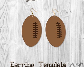 Football Earring Template SVG File, Leather Football Earring Template, Earring SVG