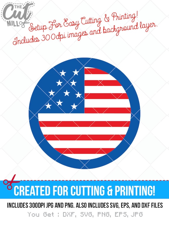 Download 4th Of July Usa Flag Icon Svg Cut File 4th Of July Dxf Svg Etsy