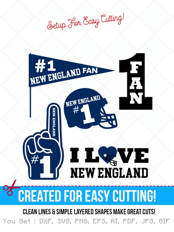 I Love New England Svg Patriots Dxf Football Team Svg Jpg Etsy