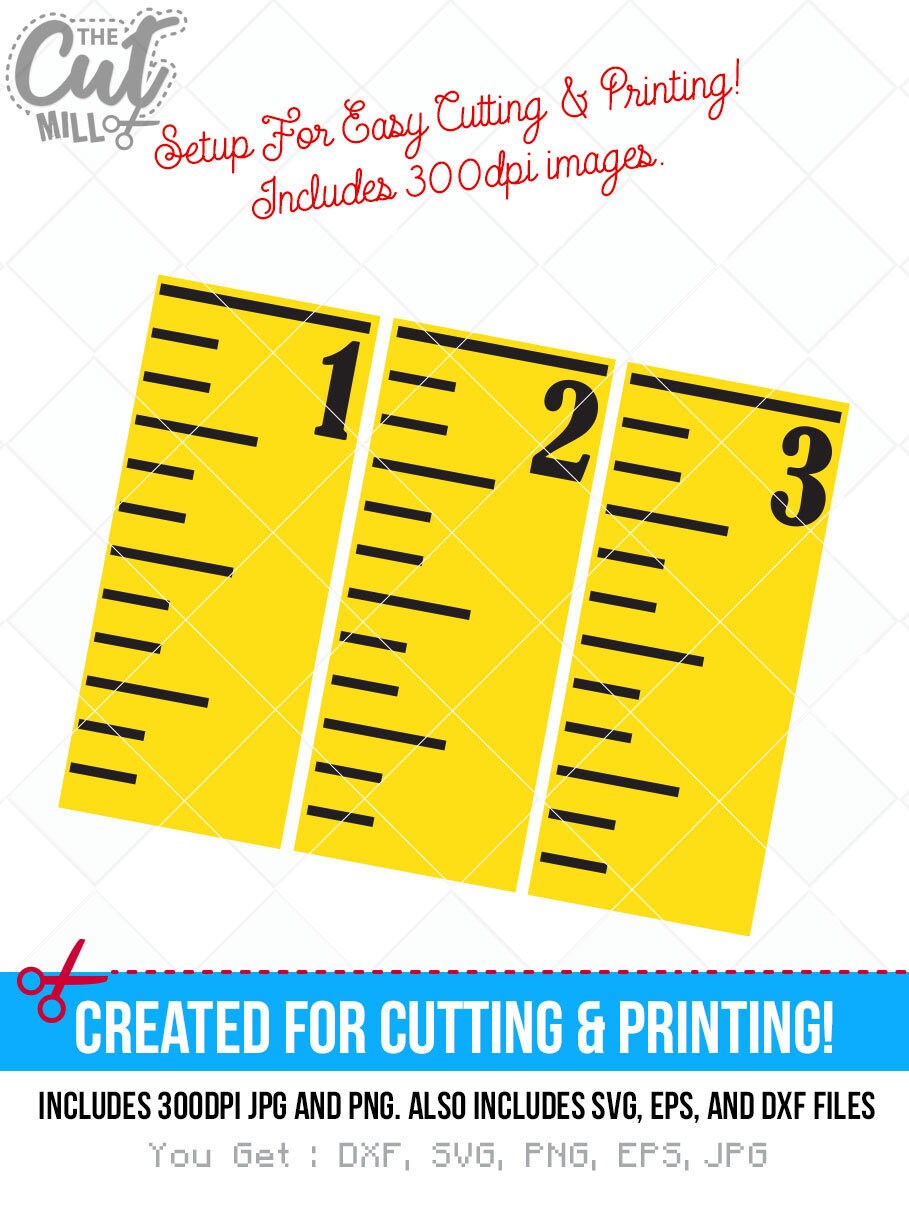 Inch and Centimeter Rulers Svg. Vector Cut File for Cricut