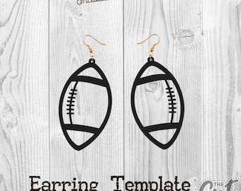 Football Earring Template SVG File, Leather American Football Earring Template, Earring SVG, DXF, Laser Template