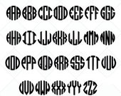 svg Monogram font Files, svg initials, SVG Cut Files, svg letters, svg, dxf, png Silhouette Studio - Cricut - Monogram Die Cuts SVG