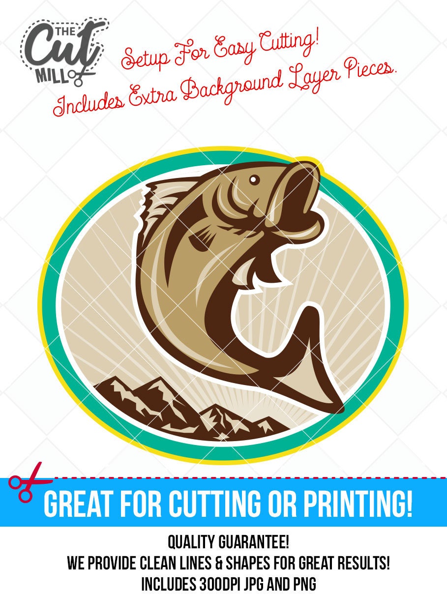 Download Fish svg fishing dxf files fish svg jpg png dxf cutting | Etsy