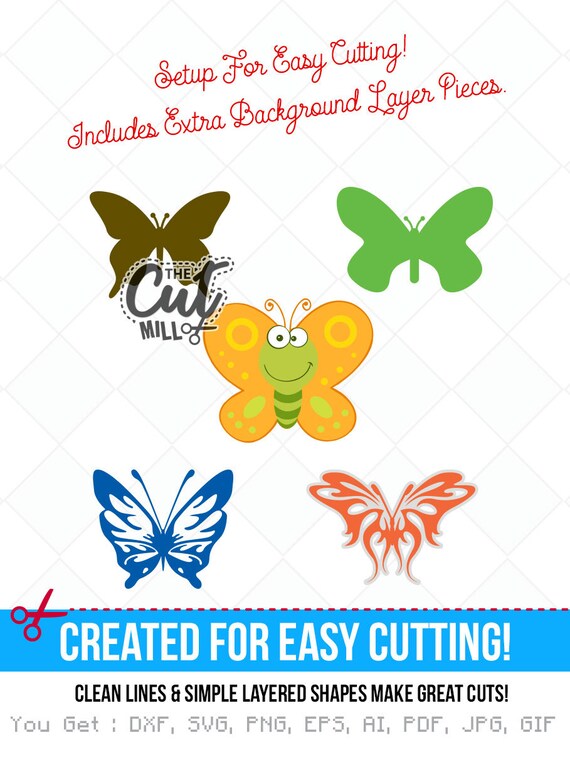 Motyl Svg Motyl Pakiet Dxf Zwierzat Svg Jpg Png Eps Ai Etsy