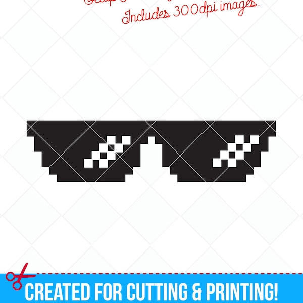 Thug Life sunglasses svg, Thug Life DXF, Cutting Files, Clip art, printable, design elements, vector clipart
