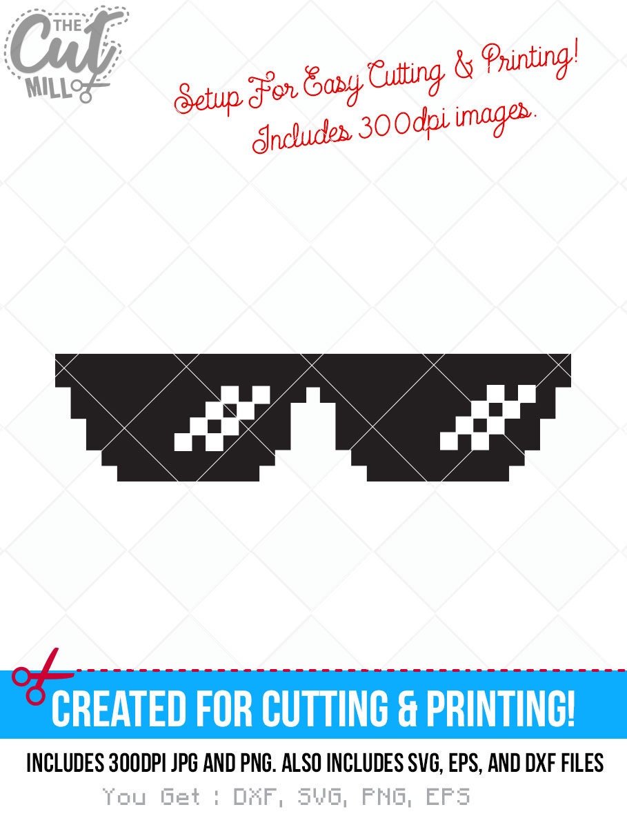 Download Thug Life Sunglasses Svg Thug Life Dxf Cutting Files Clip Etsy