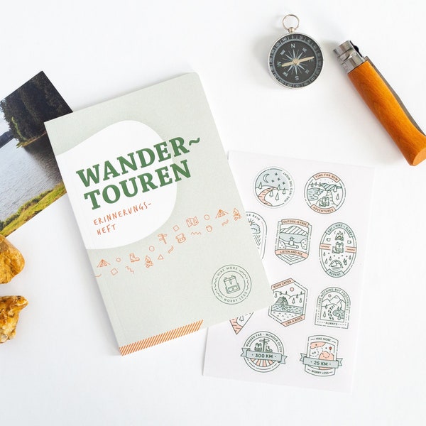 Wandertagebuch | Tourenbuch Wandern | Erinnerungsheft Wandertouren | 26 Touren