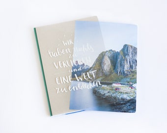 Reisetagebuch »Reisefreund« | grün | Titelbild individuell austauschbar | Travel-Diary | Tagebuch Reise | Urlaubsbuch | Buch Weltenbummler