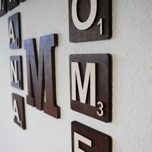 5x5 Large Scrabble Tiles Wall Art, Family Scramble Letters Sign, Wood ...