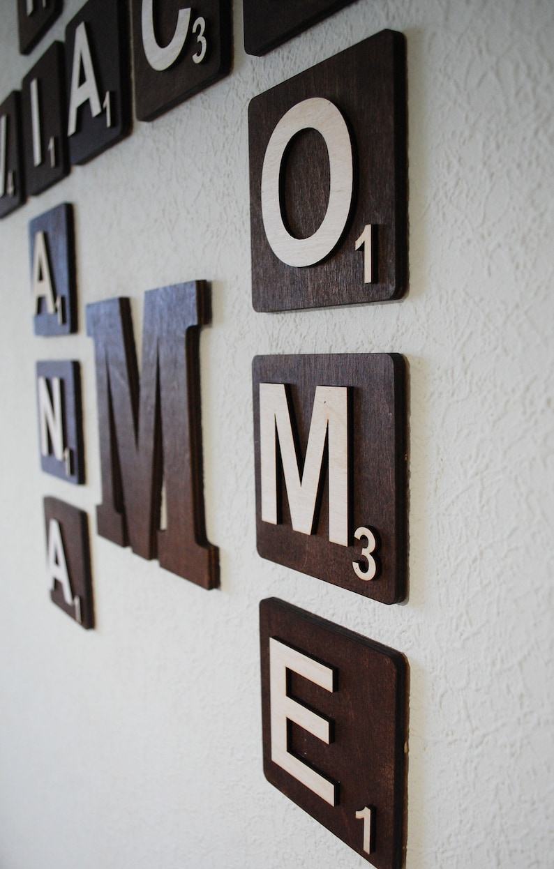 5x5 Large Scrabble Tiles Wall Art Family Scramble Letters Etsy