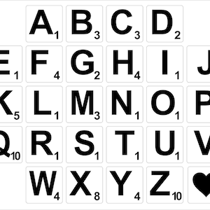 5x5 Large Scrabble Tiles Wall Art, Family Scramble Letters Sign, Wood ...
