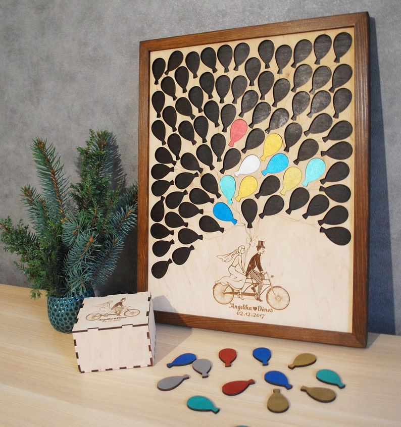 3D Puzzle Wedding Guest book Alternative Wood Guest book Etsy