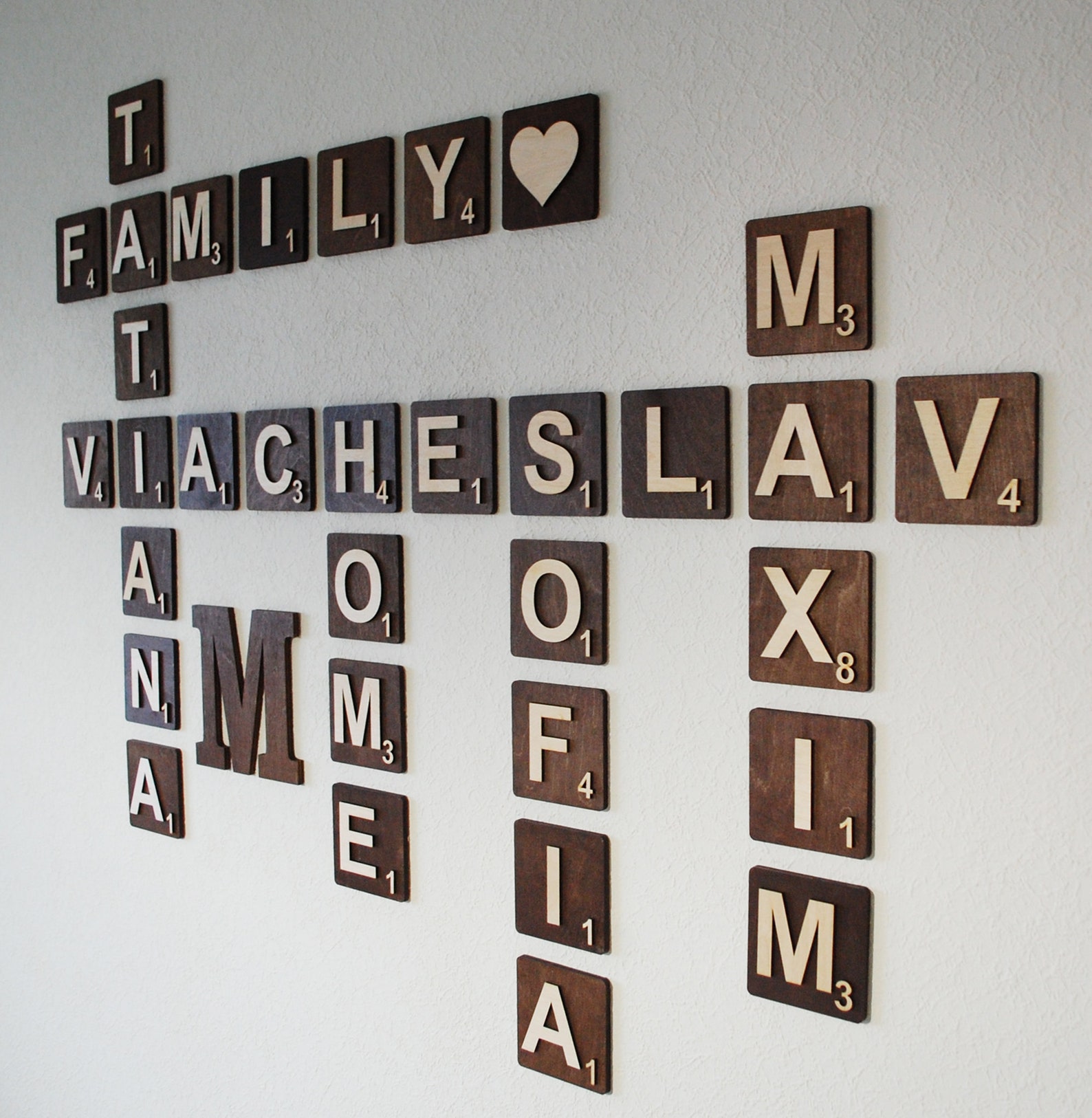 Wooden Scrabble Tiles Wall Art Large Letters for Wall Decor Etsy