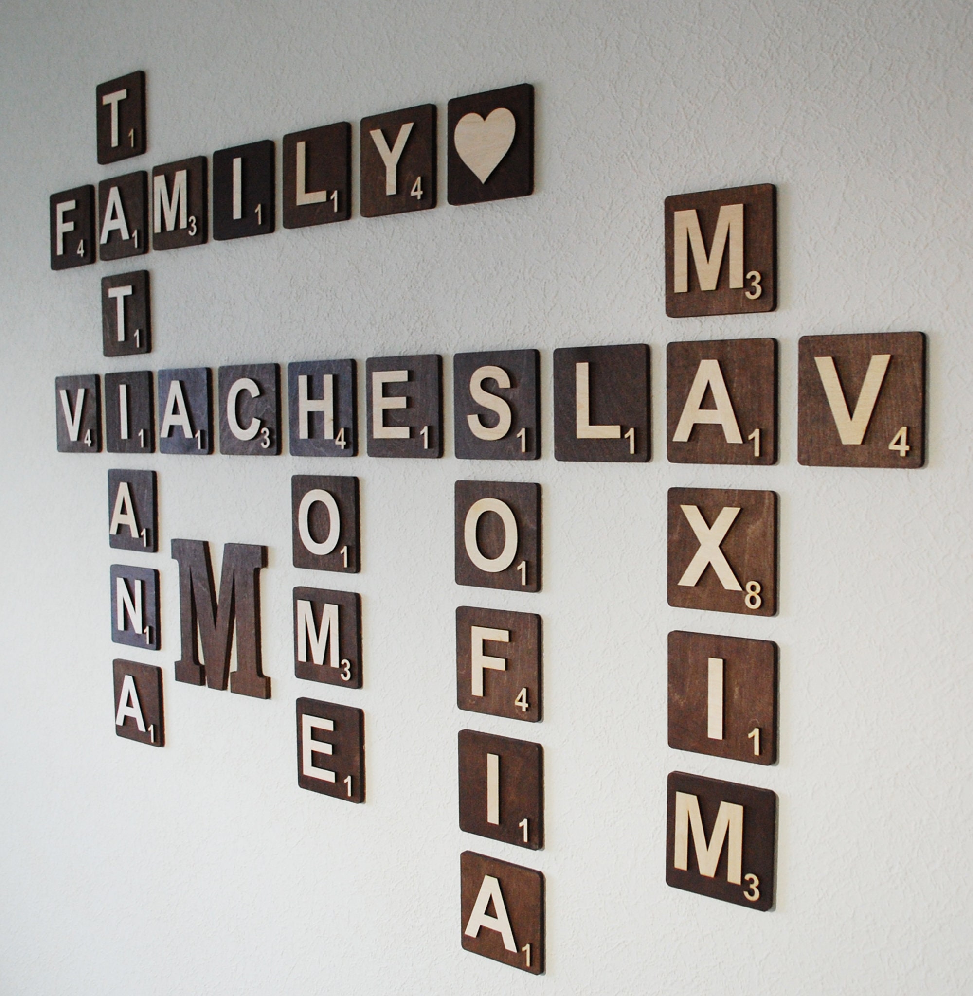 8x8 Large Scrabble Letters for Wall Wood Scrabble Tiles Wall Etsy