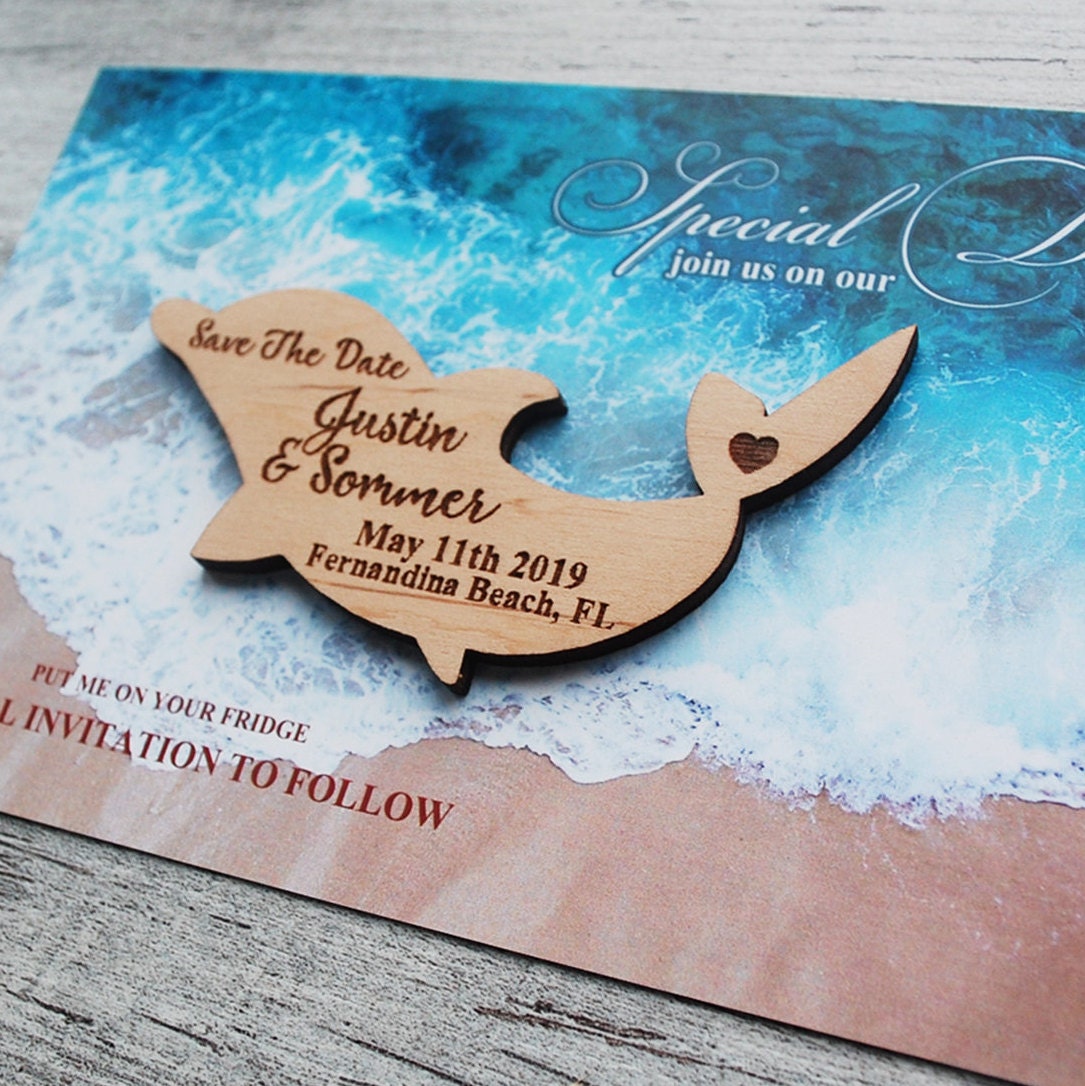 Beach Wedding Save The Date Magnets With Cards Personalized Etsy