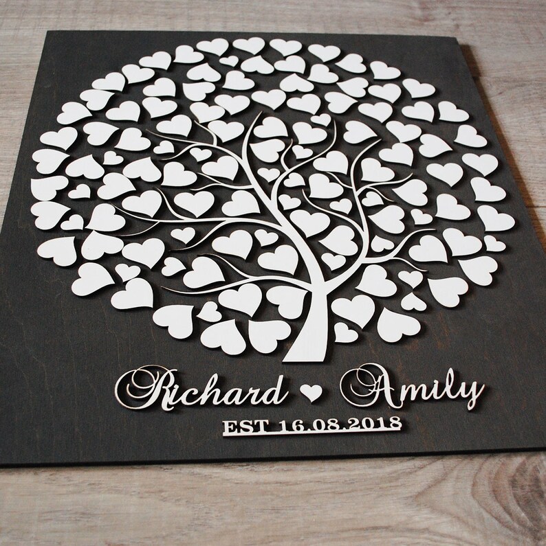 Wedding Tree Guest Book Alternative Wood Guestbook 3D Guest Etsy
