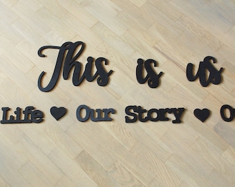 QUESTO SIAMO NOI cartello in legno per decorazione murale ritagliato