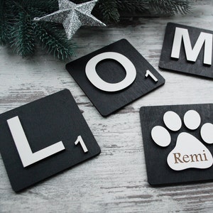 Große Scrabblefliese Wandkunst, 3D-Familienname aus Holz Geschenk 5
