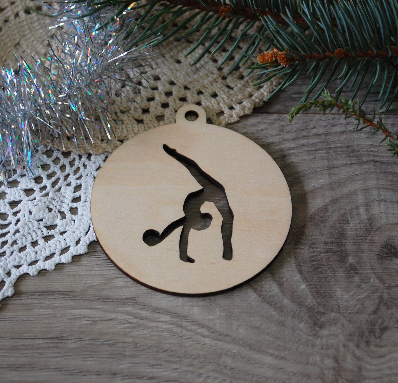 Gymnastics Ornament Christmas Gift Wood Gymnastic Christmas Etsy