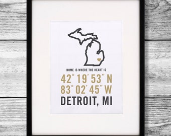 Home is Where the Heart Is: Detroit - 11x14 Digital Poster