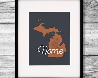 Home Map: Michigan - 11x14 Digital Poster