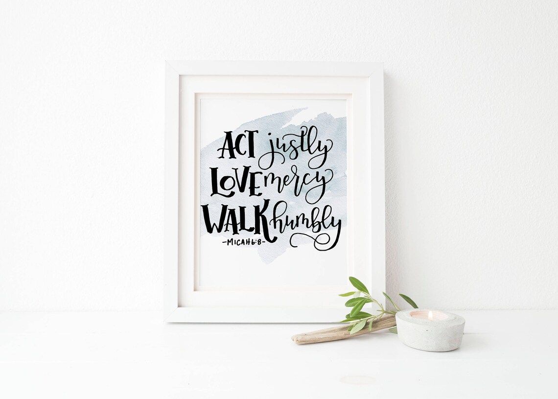 Micah 6:8 Printable Instant Download. Inspirational Quote. Scripture ...