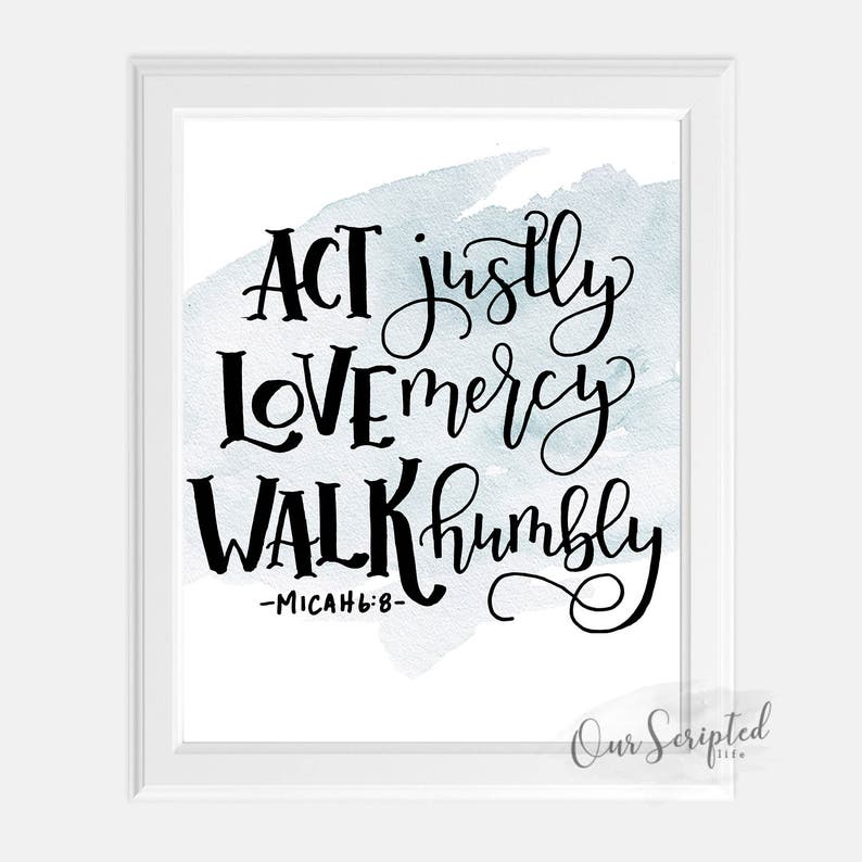 Micah 6:8 Printable Instant Download. Inspirational Quote. Scripture ...