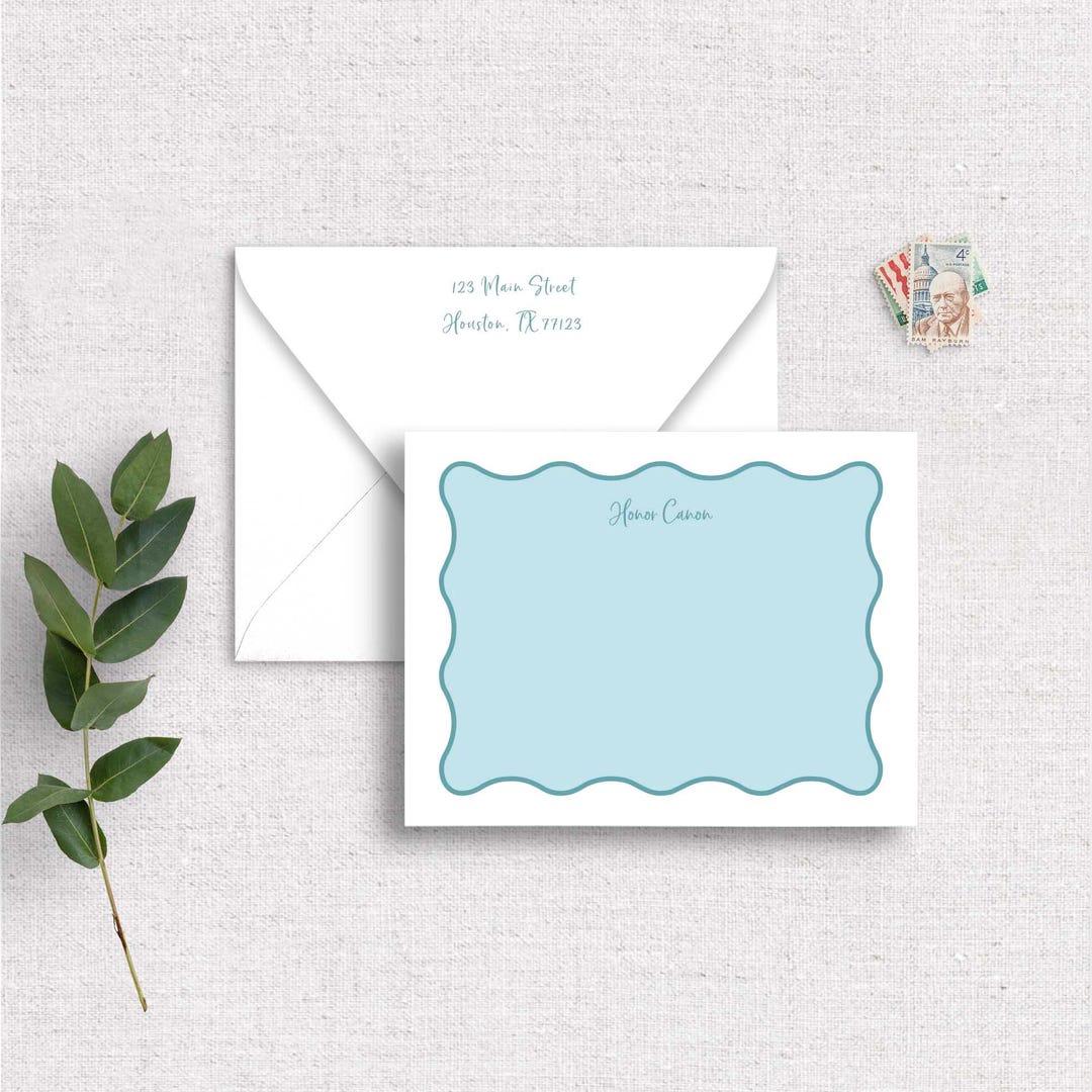 Personalized Scallop Notecards With Envelopes | Luxury Custom ...