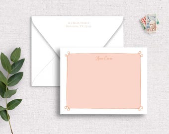 Fun Doodle Border Notecards with Envelopes | Custom Stationery A2 size