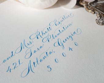 Custom Spencerian Calligraphy Wedding Envelope Addressing