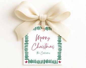 Personalized Christmas Gift Tags, Custom Holiday Wrapping (2.75" Square)