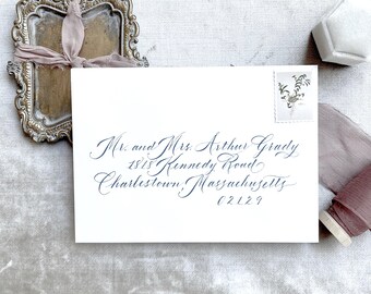 Custom Envelope Calligraphy Mixed Script. Elegant Hand Lettering, Guest Addressing, Personalized Wedding Stationery