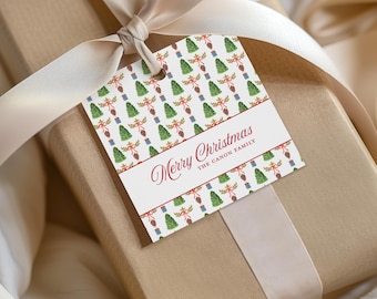 Personalized Christmas Gift Tags, Christmas Tree Pattern