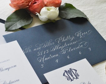 Custom Wedding Envelope Calligraphy. Elegant Hand Lettering, Guest Addressing, Copperplate Script, Personalized Wedding Stationery