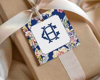 Custom Modern Floral Gift Tag with String or Gift Sticker