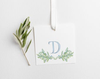 Watercolor Gift Tag with String or Gift Sticker - Personalized