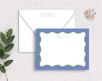 Scallop Border Notecards with Envelopes | Custom Stationery A2 size